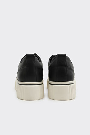 Yüksek Taban Bağcıklı Hakiki Deri Erkek Sneaker