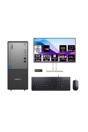 ThinkCentre Neo 50T G5 i7 13700 64GB 512GB SSD RX550/4GB W11H Masaüstü Bilgisayar + 23.8"