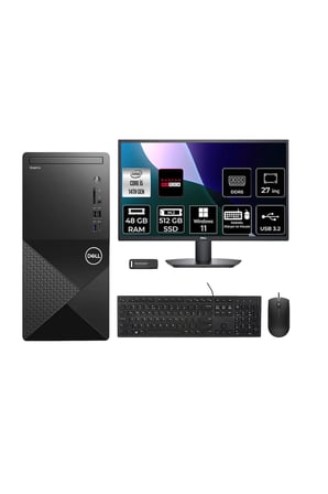 Vostro 3030MT i5 14600 48GB 512GB SSD RX550/4GB W11H Masaüstü Bilgisayar + 27" Monitör