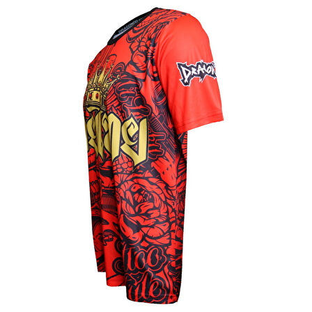 DragonDo TX8598 Muaythai Tişört Dijital Baskılı Muay Thai Tişört Kırmızı