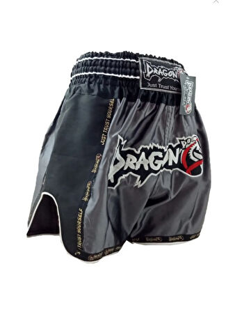 DragonDo MT3075 Retro NEO Muaythai Şortu Muay Thai Şort Antrasit