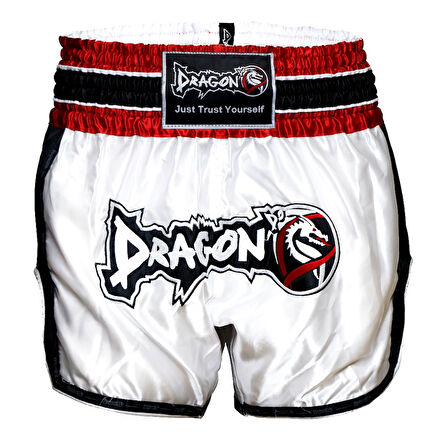 DragonDo MT3075 Retro NEO Muaythai Şortu Beyaz Muay Thai Şort