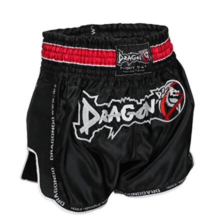 DragonDo MT3075 Retro NEO Kick Boks Şortu Siyah Retro Muay Thai Şort