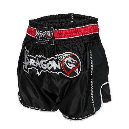 DragonDo MT3075 Retro NEO Kick Boks Şortu Siyah Retro Muay Thai Şort