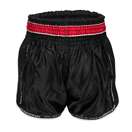 DragonDo MT3075 Retro NEO Kick Boks Şortu Siyah Retro Muay Thai Şort