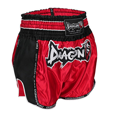 DragonDo MT3075 Retro NEO Kick Boks Şortu Kırmızı Retro Muay Thai Şort