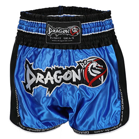 DragonDo MT3075 Retro NEO Kick Boks Şortu Mavi Retro Muay Thai Şort
