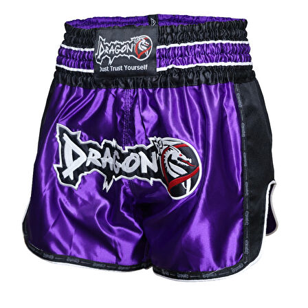 DragonDo MT3075 Retro NEO Kick Boks Şortu Mor Muay Thai Şort
