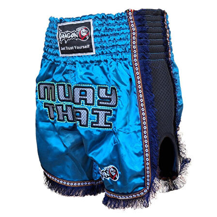 DragonDo MT3020 Apache Muaythai Şortu Turkuaz Püsküllü Muay Thai Şortu
