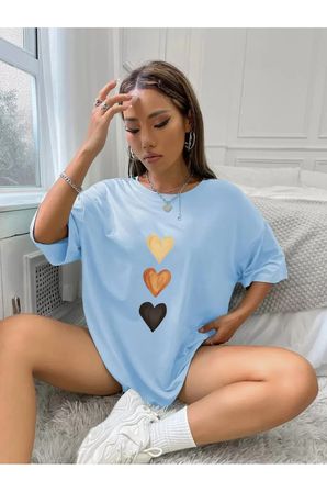 Unisex Üç Kalpli Tasarım Basklı Tshirt