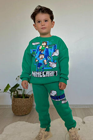Mine Craft Baskılı Alt Üst Erkek Çocuk 2li Takım
