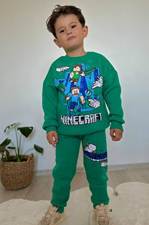 Mine Craft Baskılı Alt Üst Erkek Çocuk 2li Takım