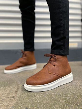 STABLE Bağcıklı Ortopedik Taban Cilt Erkek Spor Bot CBT - Taba