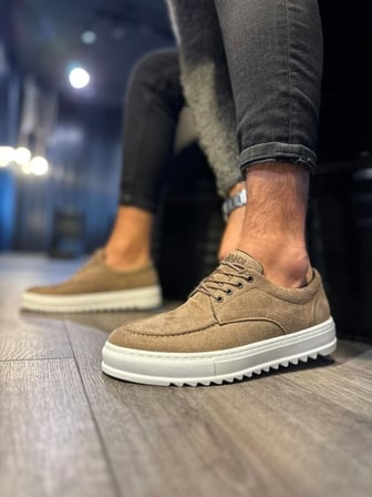 Modena Bağcıklı Süet Erkek Casual Ayakkabı - Günlük Spor Klasik Camel