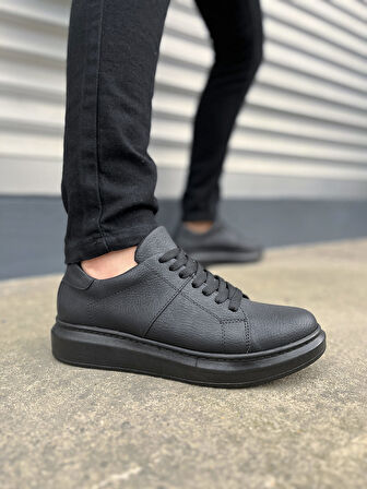 Boost Bağcıklı Deri Erkek Günlük Sneaker Ayakkabı - Siyah