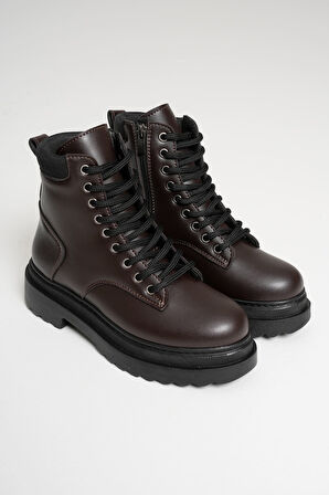 Aroif Özel Tasarım Kadın Kışlık Kalın Tabanlı Acı Kahve Bot