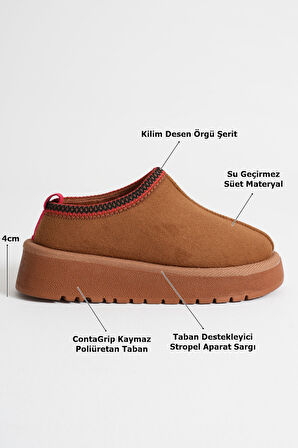 Asle Kadın Taba Kışlık Kürklü Terlik