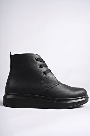 New Matteo Erkek Siyah Deri Günlük Bot