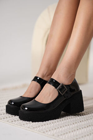 Neleh Kadın Siyah Rugan Günlük Ayakkabı