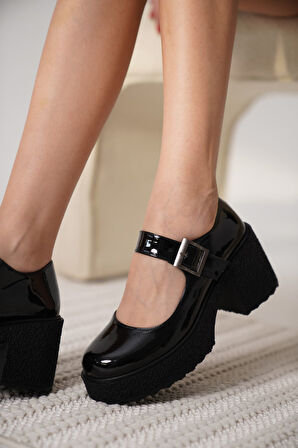 Neleh Kadın Siyah Rugan Günlük Ayakkabı