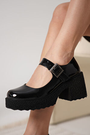 Neleh Kadın Siyah Rugan Günlük Ayakkabı