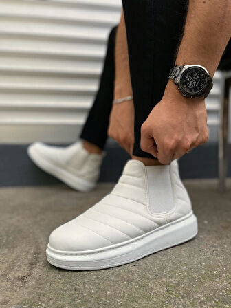 Otso Bağcıksız Ortopedik Taban Cilt Erkek Spor Bot CBT - Beyaz