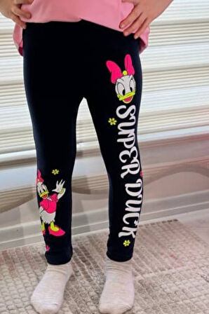 Lacivert Daisy Baskılı Tayt