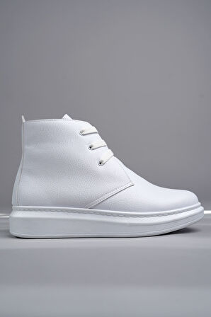 Matteo Bağcıklı Deri Erkek Günlük Spor Beyaz Bot