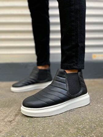 Otso Bağcıksız Ortopedik Taban Cilt Erkek Spor Bot CBT - Siyah