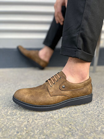Camel Clasico Bağcıklı Cilt Erkek Günlük Klasik Ayakkabı