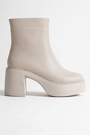 İtek Kadın Bej Topuklu Bot