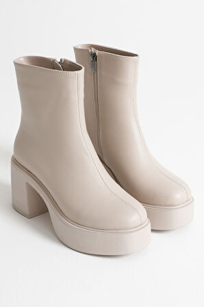 İtek Kadın Bej Topuklu Bot