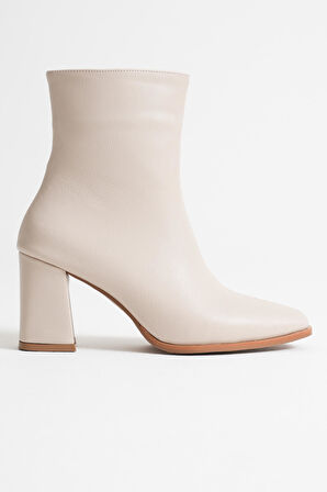 Osum Kadın Bej Topuklu Bot