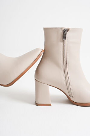 Osum Kadın Bej Topuklu Bot