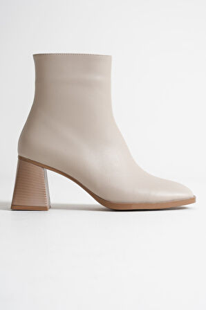 Alenro Kadın Bej Topuklu Bot