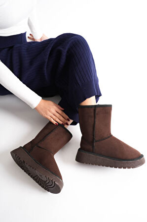 Asina Kadın Acı Kahve Kışlık Kürklü Bot