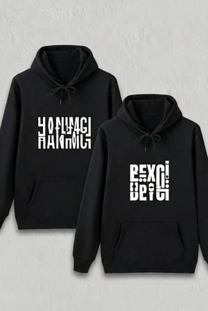 Lovely Sevgililer Günü Hanımcı Hediye Baskılı Oversize Kapüşonlu Sweatshirt - Siya