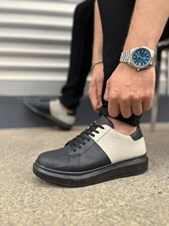 Boost Bağcıklı Cilt Süet Erkek Günlük Sneaker Ayakkabı Siyah Gri