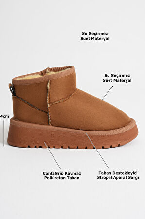 Anila Kadın Taba Kışlık Kürklü Bot