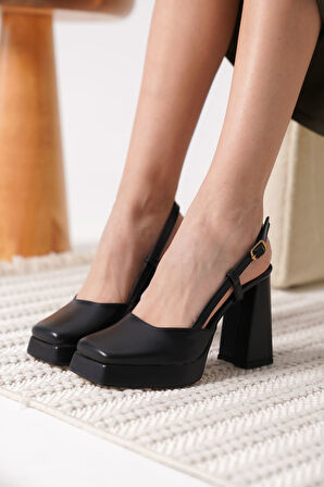 Nemrak Siyah Kadın Topuklu Ayakkabı