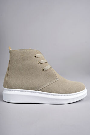 Matteo Bağcıklı Süet Erkek Günlük Spor Krem Beyaz Bot