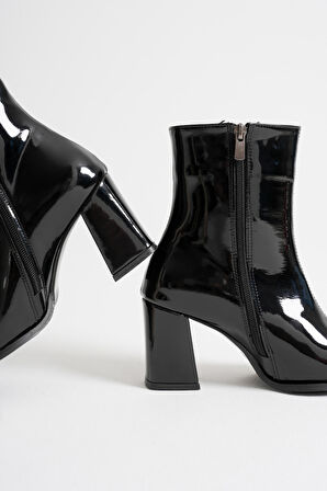 Osum Kadın Siyah Rugan Topuklu Bot