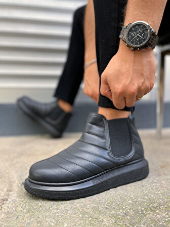 Otso Bağcıksız Ortopedik Taban Cilt Erkek Spor Bot CST - Siyah