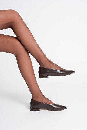 Esiu Kadın Acı Kahve Günlük Kısa Topuklu Ayakkabı