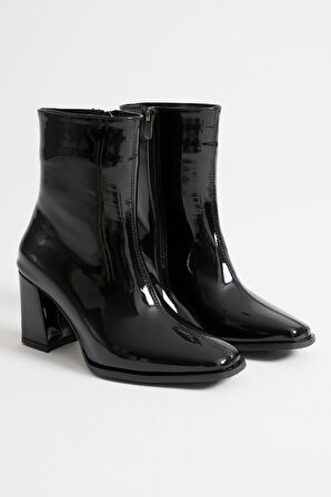 Osum Kadın Siyah Rugan Topuklu Bot