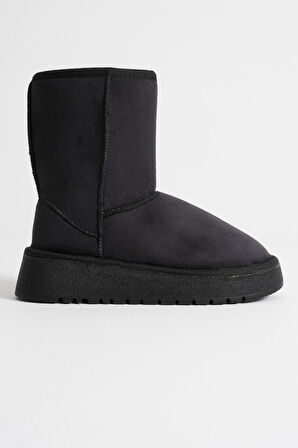 Asina Kadın Siyah Kışlık Kürklü Bot