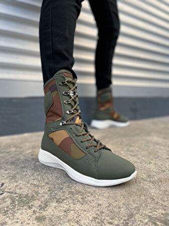 Otre Bağcıklı Ortopedik Taban Günlük Cilt Erkek Askeri Postal Bot CBT Haki