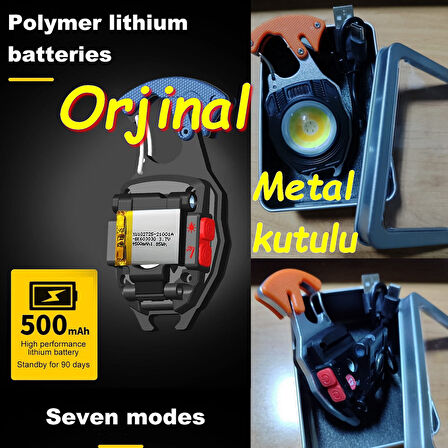 Büyük Boy 10,5 Cm Acil Durum Kamp Feneri Anahtarlık Usb Çakmaklı Cam Kırıcı Kemer Kesici Deprem Fen