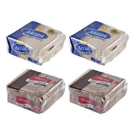 Aktürk Helva 500 gr Sade ve Kakaolu 4 lü Karma Paket