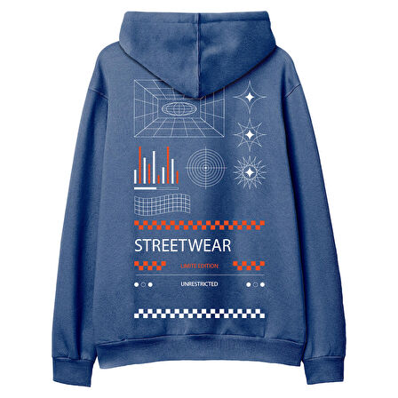 Street Wear 2 Hoodie-Royal Mavi
